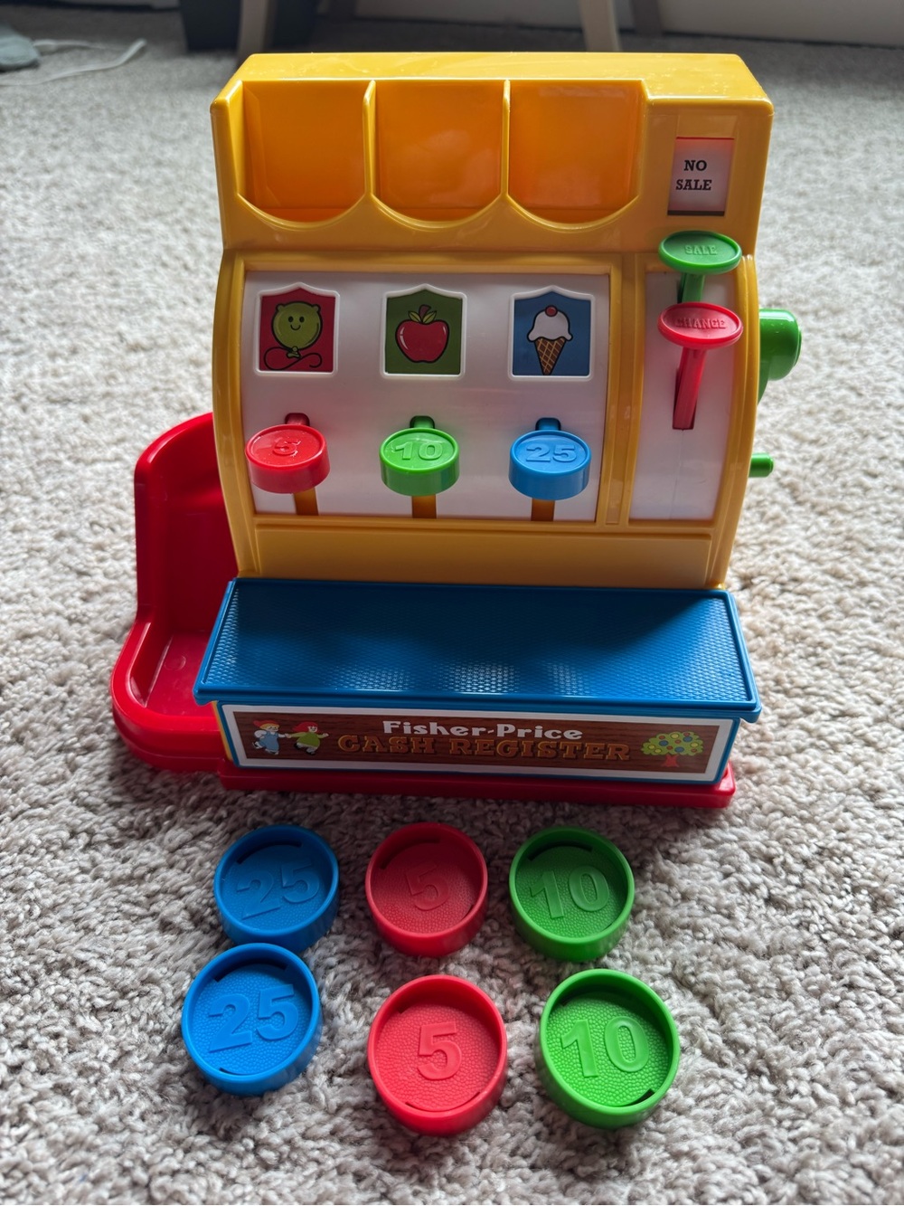 Fisher-Price Kids Cash Register Toy - Yellow, Red, Blue, Green Excellent